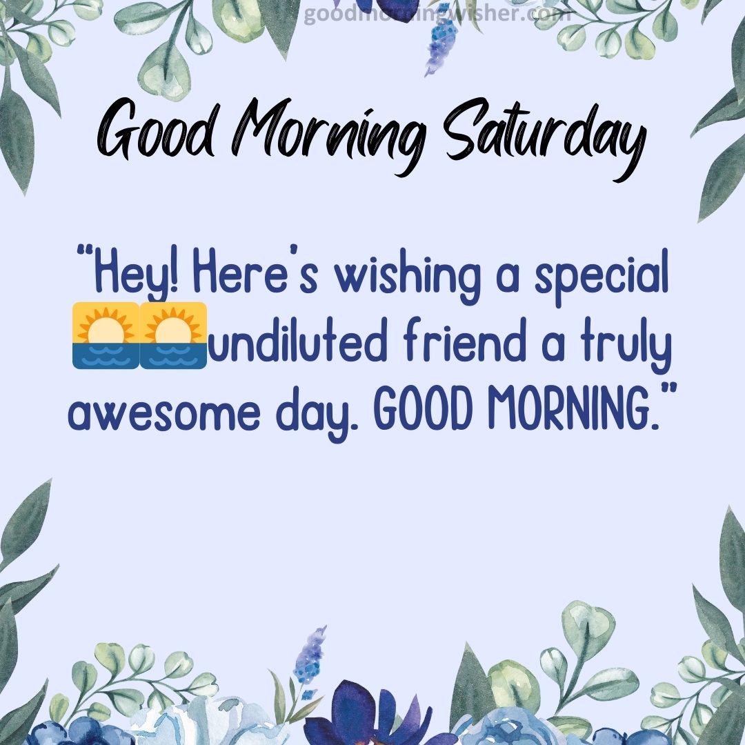 Hey! Here’s wishing a special 🌅🌅undiluted friend a truly awesome day. GOOD MORNING