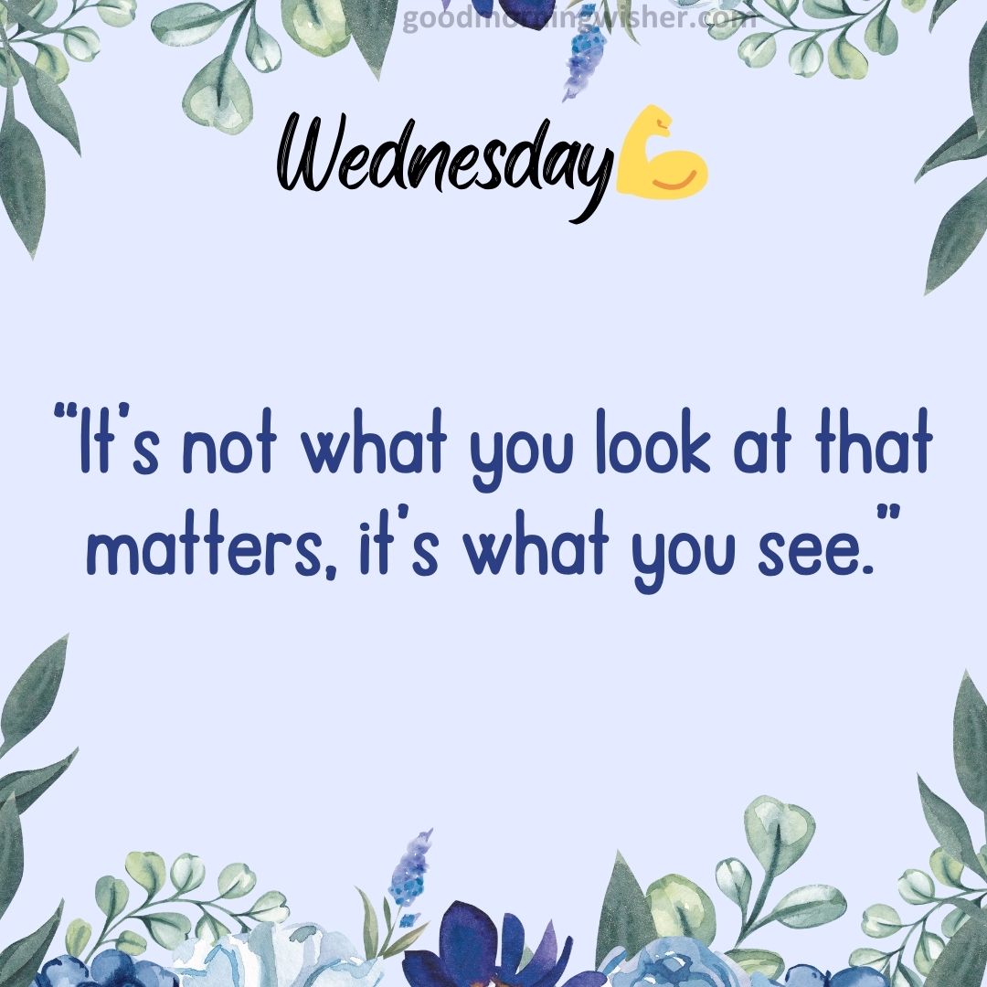 “It’s not what you look at that matters, it’s what you see.”
